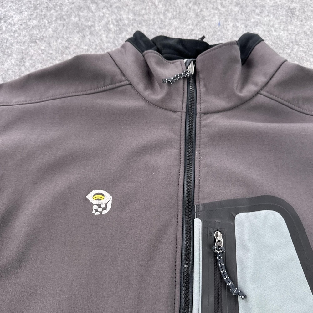 Mountain Hardwear Jacket Mens XL Gray Windstopper Softshell Fleece Lined Hiking - Picture 2 of 14